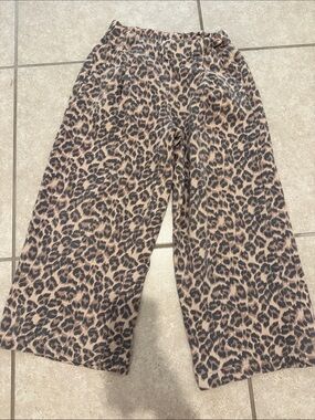 aerie Kids Leopard Wide-Leg Bottoms - Tan & Black short